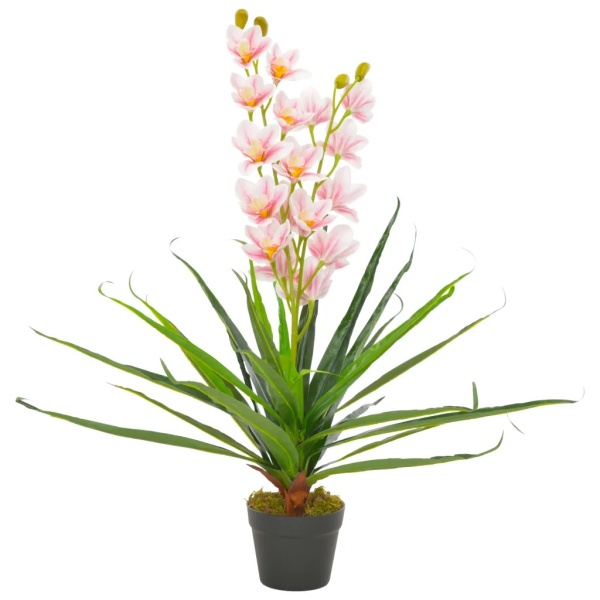 Plantă Artificială Orhidee Cu Ghiveci Roz 90 cm 280169
